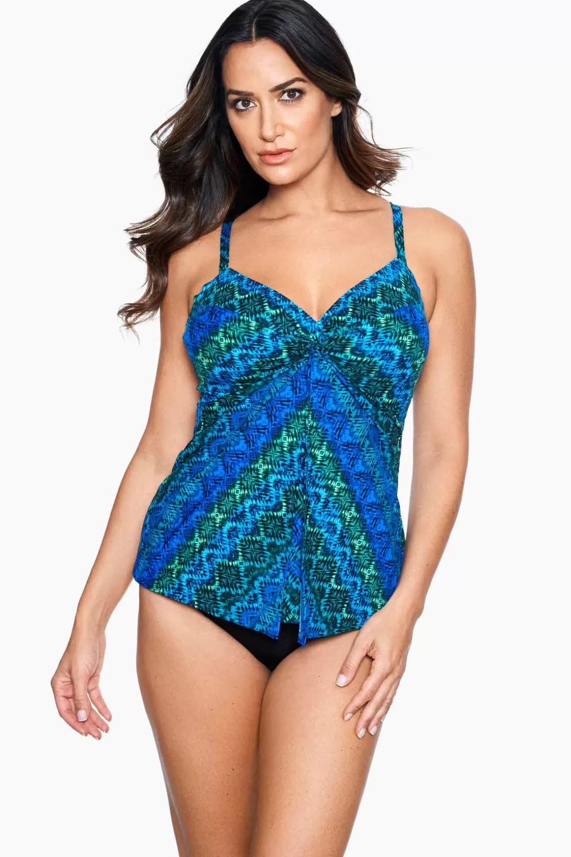 Miraclesuit Ocean Ombre Love Knot Tankini Top DD-Cup-Femme Tankini Tops | Dd+ Cup