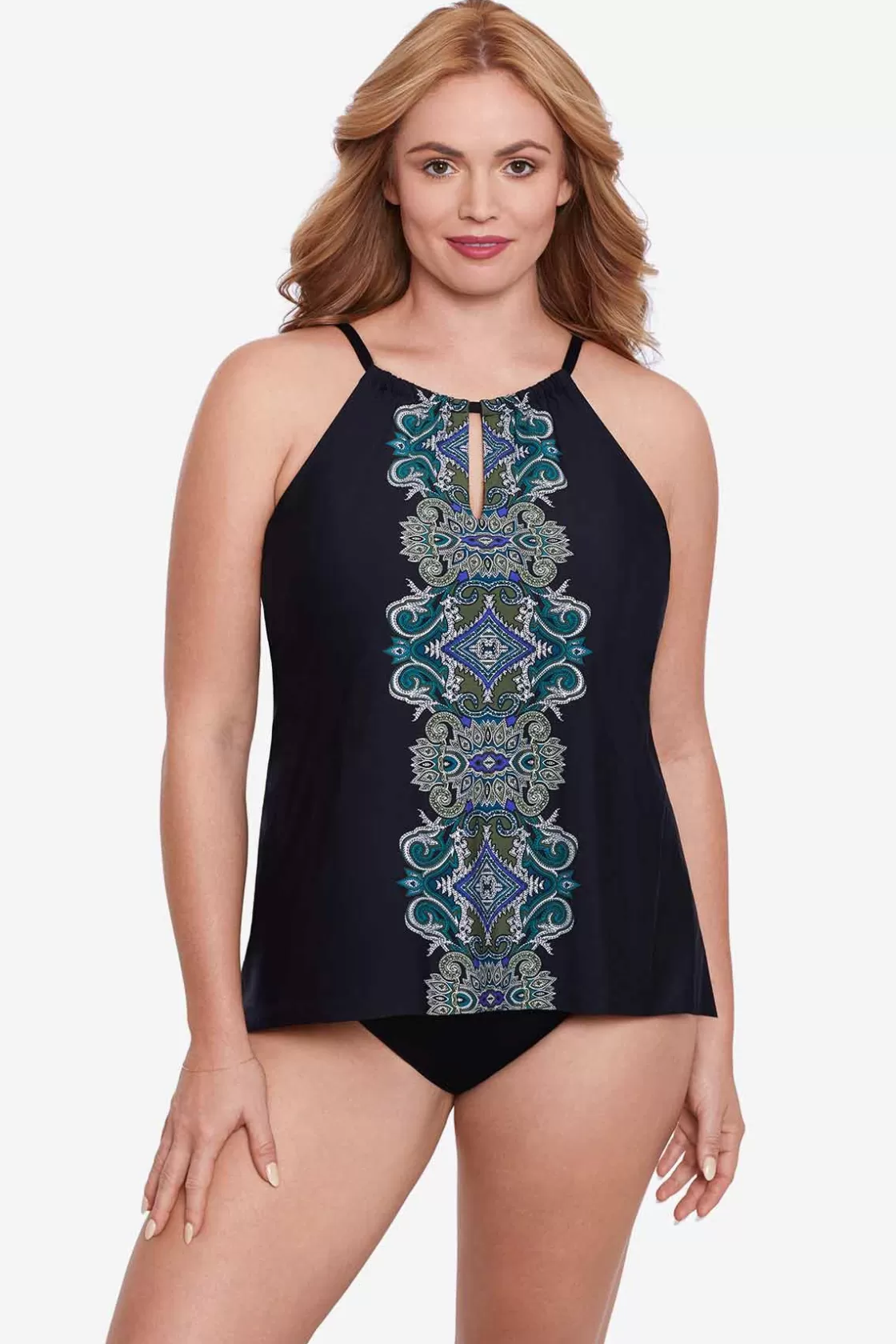 Miraclesuit Plus Size Precioso Peephole Tankini Top-Femme Tankini Tops | Plus