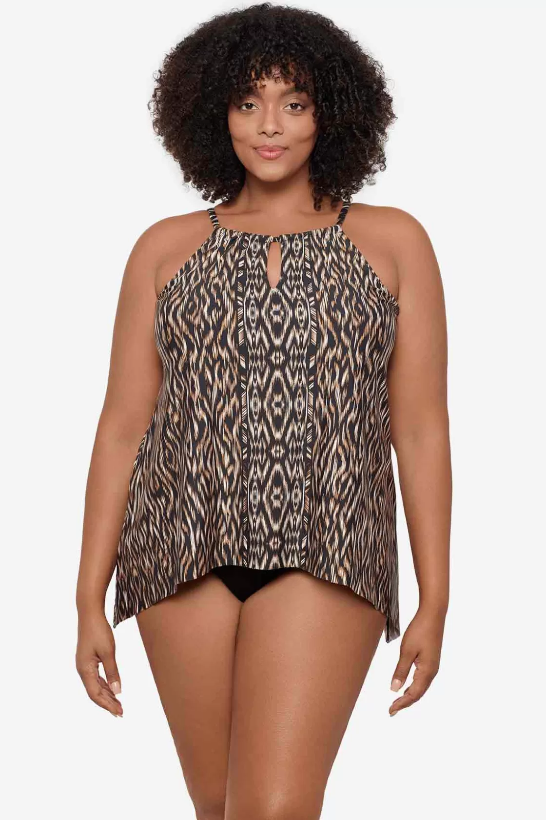 Miraclesuit Plus Size Topkapi Peephole Tankini Top-Femme Tankini Tops | Plus