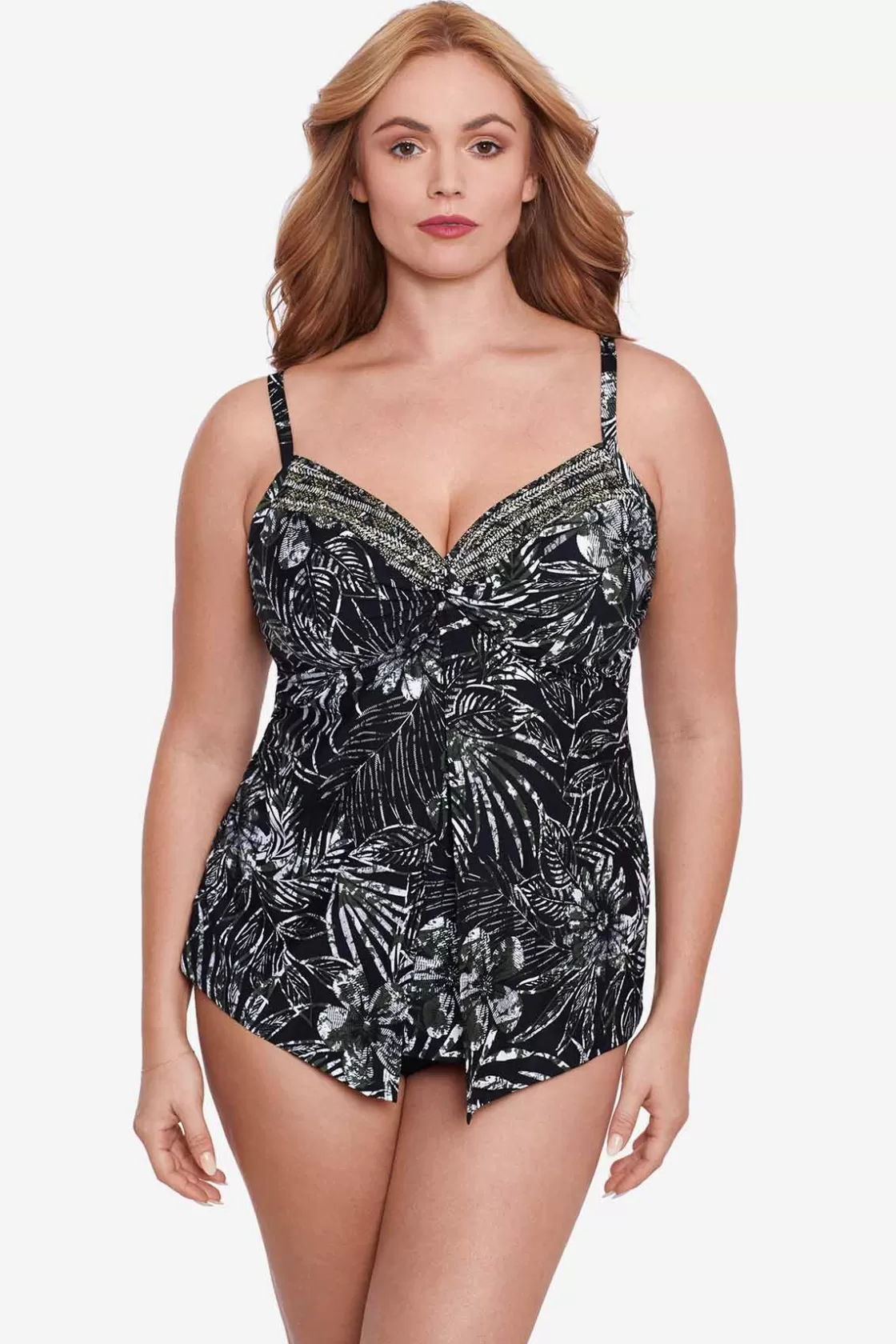Miraclesuit Plus Size Zahara Love Knot Tankini Top-Femme Tankini Tops | Plus