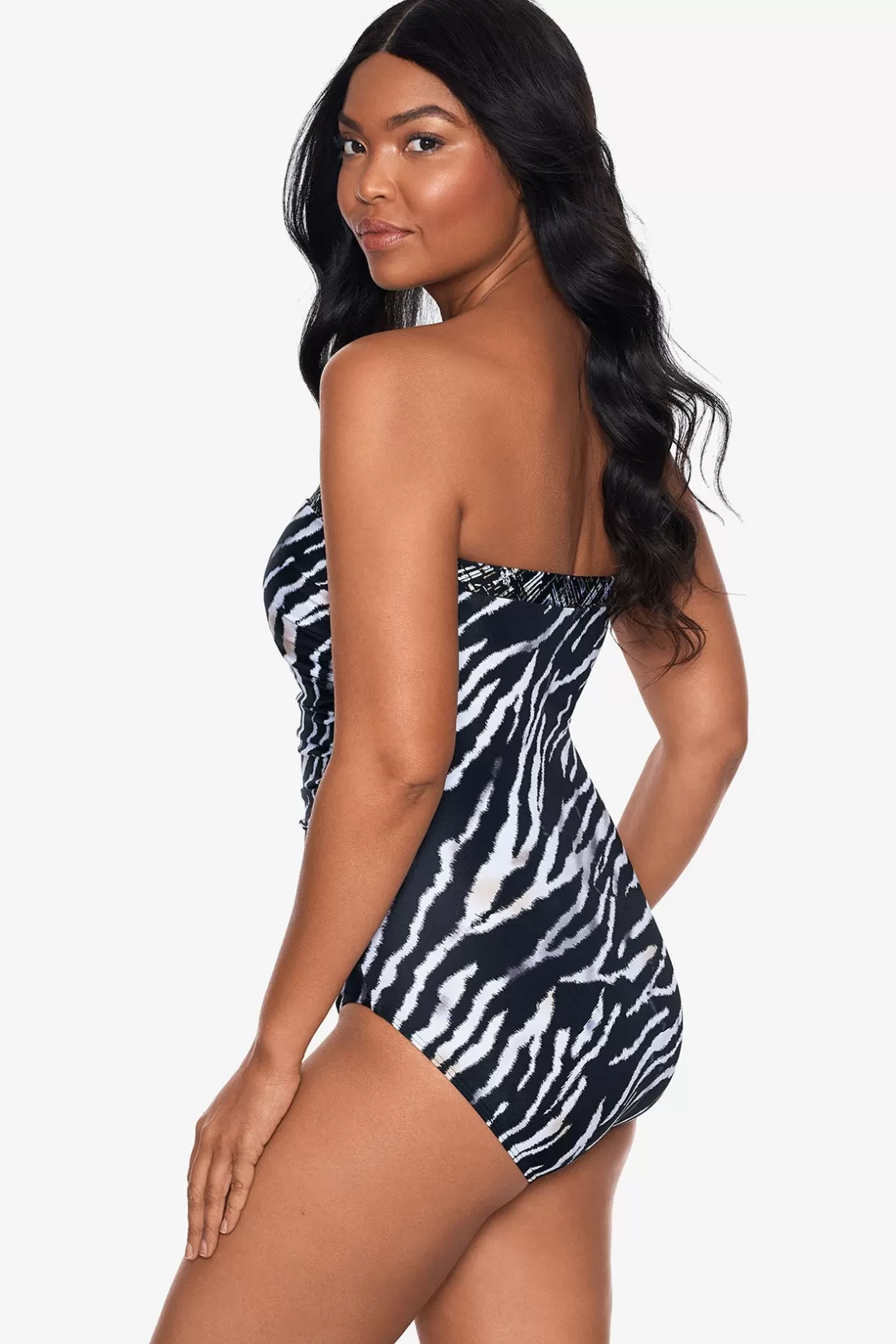 Miraclesuit Tigre Sombra Avanti Bandeau Swimsuit-Femme Bandeau | One Piece